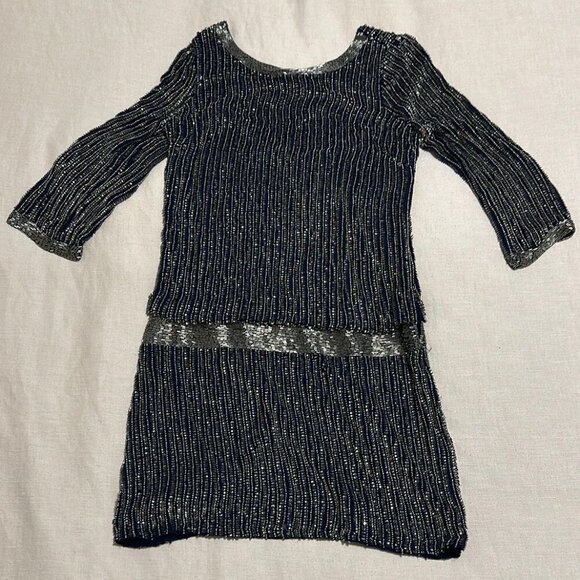 Adrianna Papell Sequin Dress with Tie Back - Size US 4 / EU 36, New with Tags - Picture 2 of 9